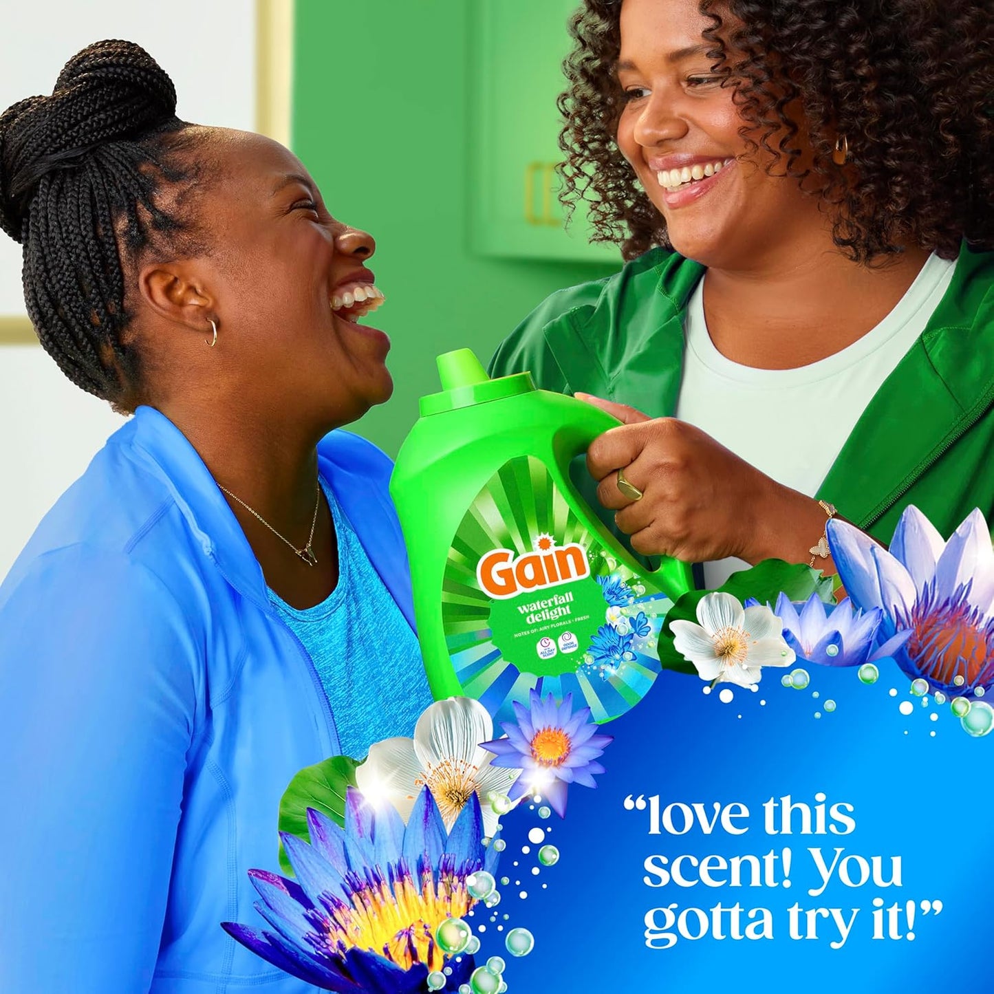 Gain Waterfall Delight Liquid Laundry Detergent for Clutter-Free Utility Room, One-Jug 134-Load Simplicity