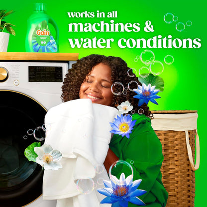 Gain Waterfall Delight Liquid Laundry Detergent for Clutter-Free Utility Room, One-Jug 134-Load Simplicity