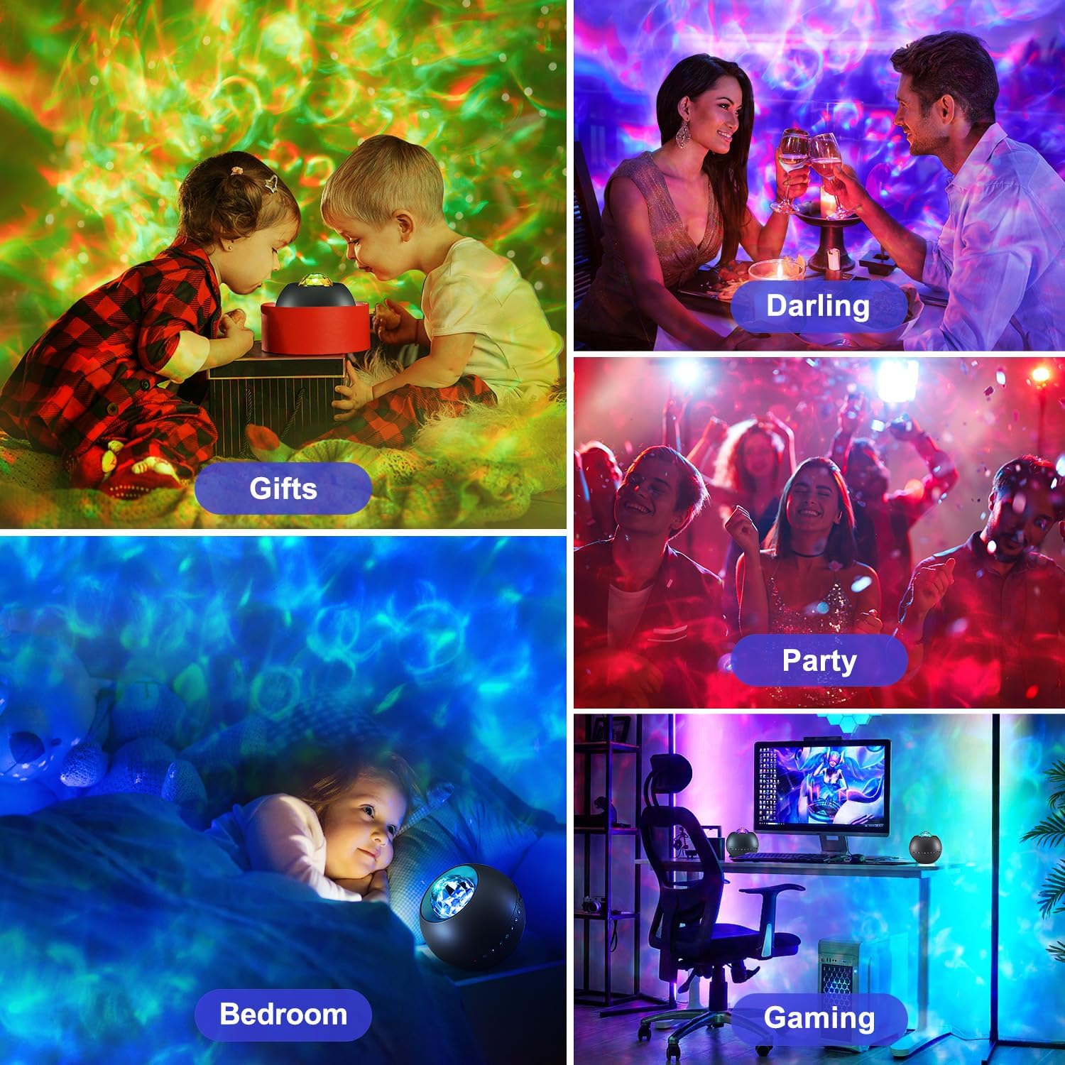Galaxy Projector for Bedroom – Calming Night Light with 15 White Noise Tracks for Sleep, Meditation and Relaxation