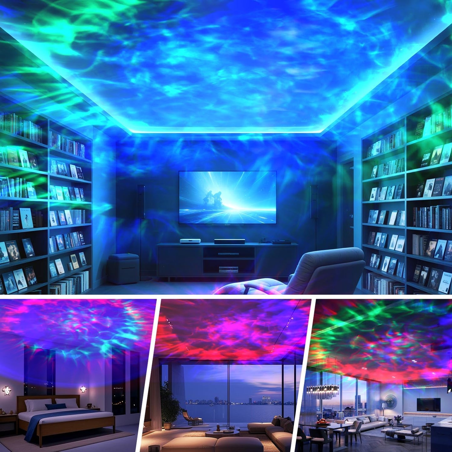 Galaxy Projector Room Decor – Designer Ceiling Mood Lamp for Living Room Aesthetic and Master Bedroom Ambiance