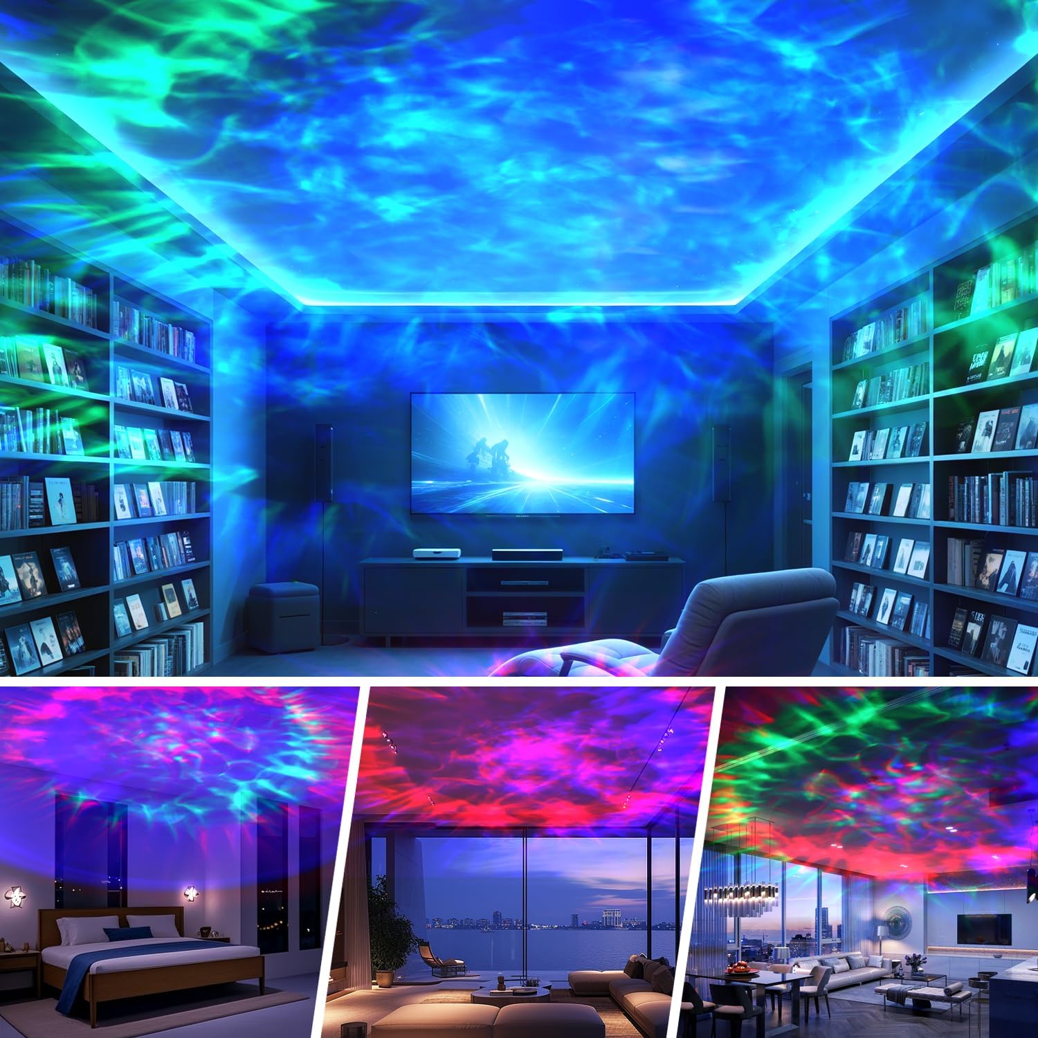 Galaxy Projector Room Decor – Designer Ceiling Mood Lamp for Living Room Aesthetic and Master Bedroom Ambiance