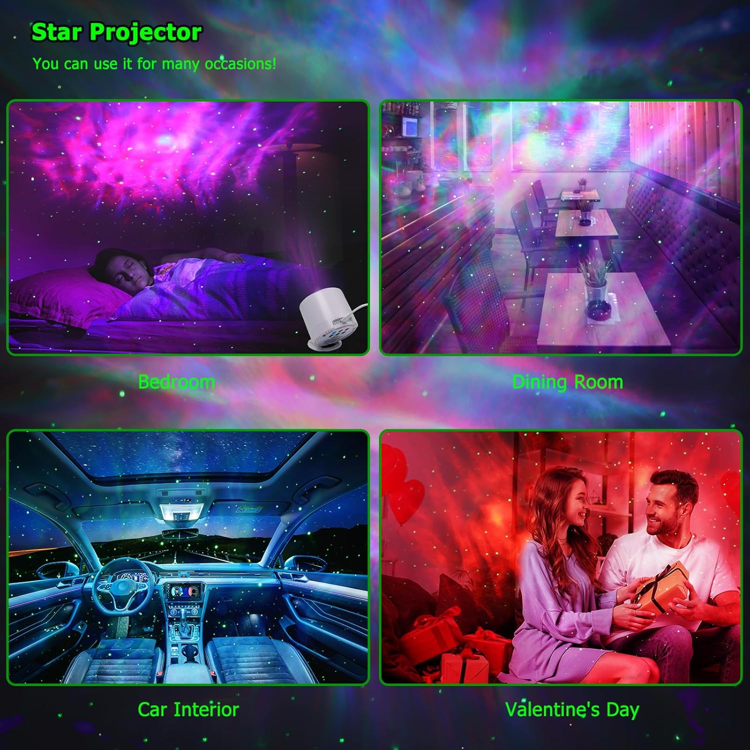 Galaxy Projector Star Night Light with Sleep Mode – Calming Bedtime Ritual Light for Adults, Auto-Shutoff Timer and Aurora Effects