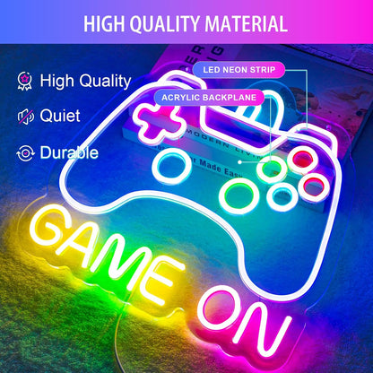 Gamepad Shaped Neon Sign, 5 Level Dimmable LED Wall Art - Modern Gaming Room Decor for Bedroom and Man Cave Atmosphere