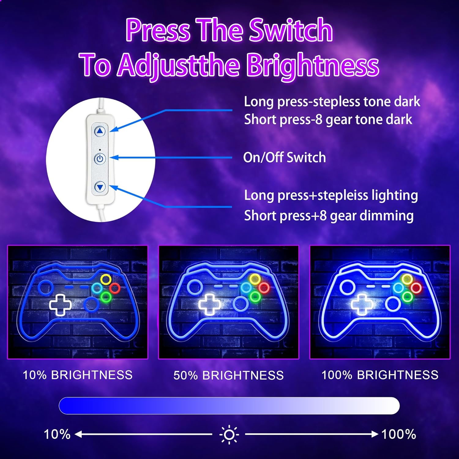 Gamer Neon Sign – Streaming Backdrop Light for Twitch and YouTube Setup, Adjustable LED for Content Creators