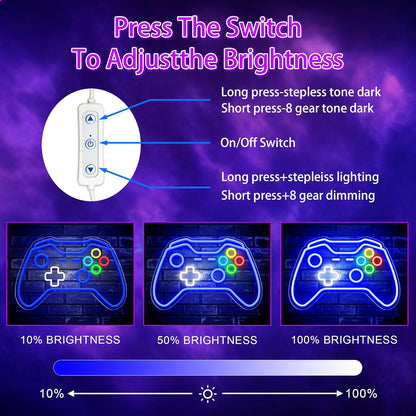 Gamer Neon Sign – Streaming Backdrop Light for Twitch and YouTube Setup, Adjustable LED for Content Creators