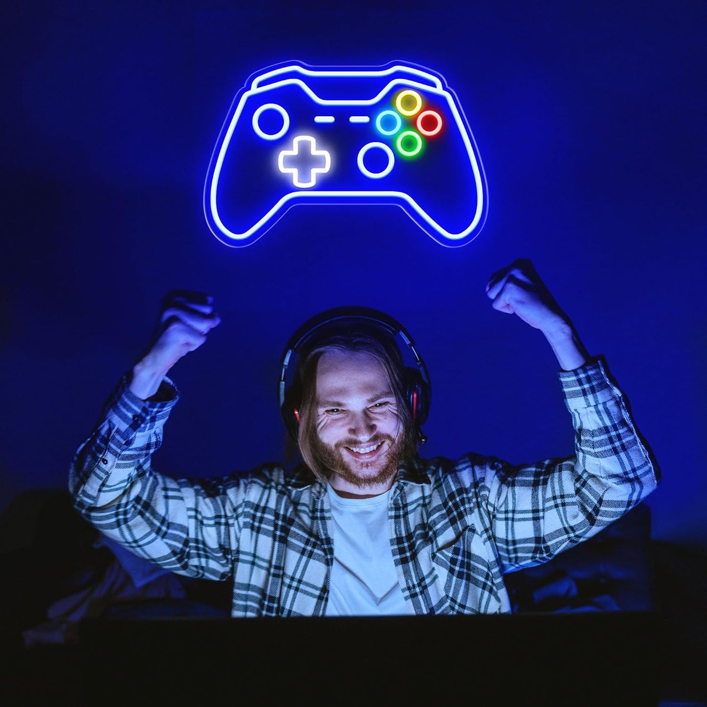 Gamer Neon Sign – Streaming Backdrop Light for Twitch and YouTube Setup, Adjustable LED for Content Creators