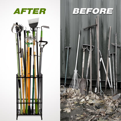 GardenPro Modern Broom Holder – Simple Home Storage Rack, Streamlined Alloy Steel with Clean Lines