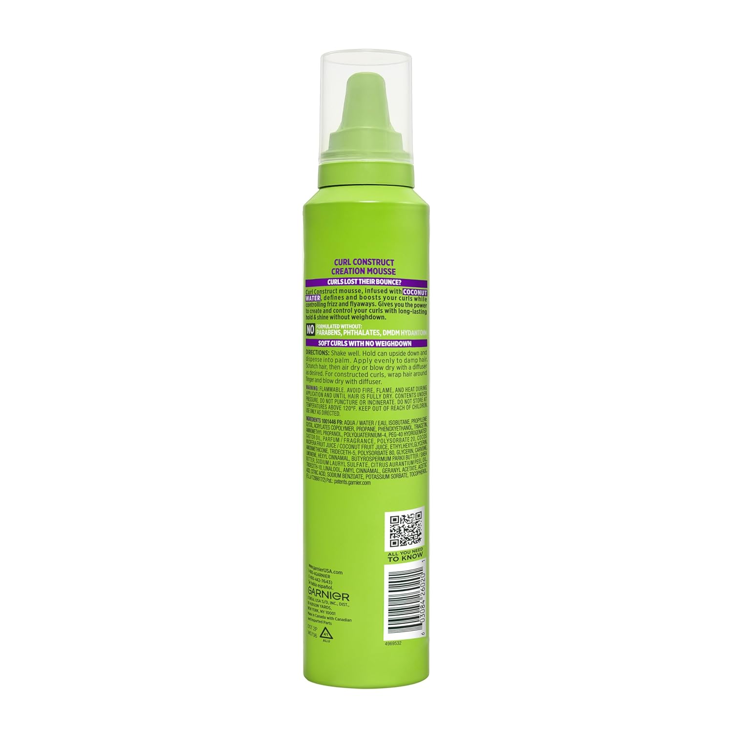 Garnier Fructis Curl Construct Creation Mousse – Elevated Curl Care, Cruelty-Free Certified Luxury Styling Mousse