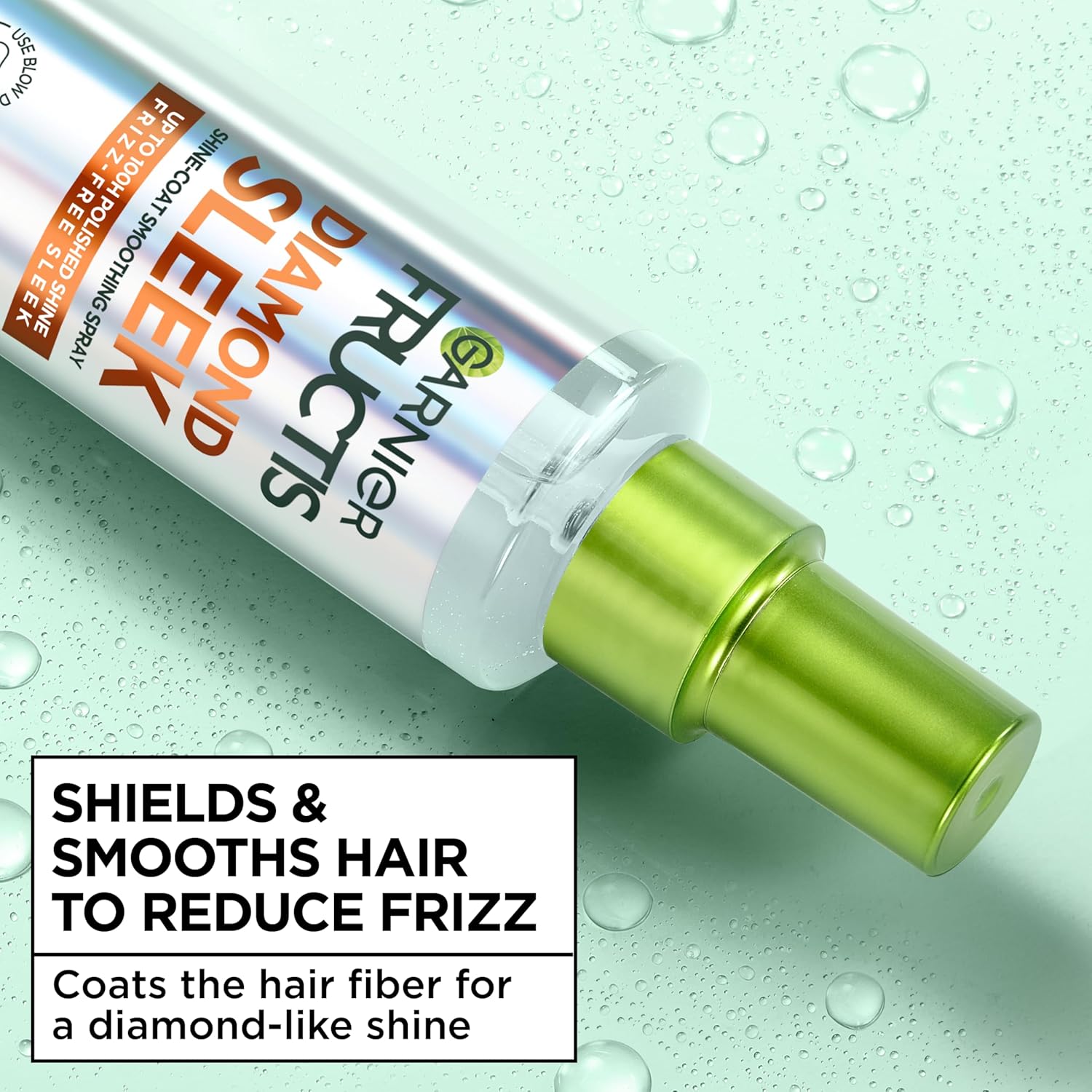 Garnier Fructis Diamond Sleek Hair Shine Spray – Restorative Hair Wellness Spray for Dry Strands, Up to 100 Hours of Humidity Defense