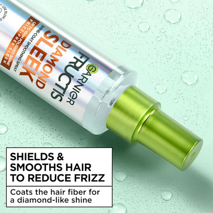 Garnier Fructis Diamond Sleek Hair Shine Spray – Restorative Hair Wellness Spray for Dry Strands, Up to 100 Hours of Humidity Defense