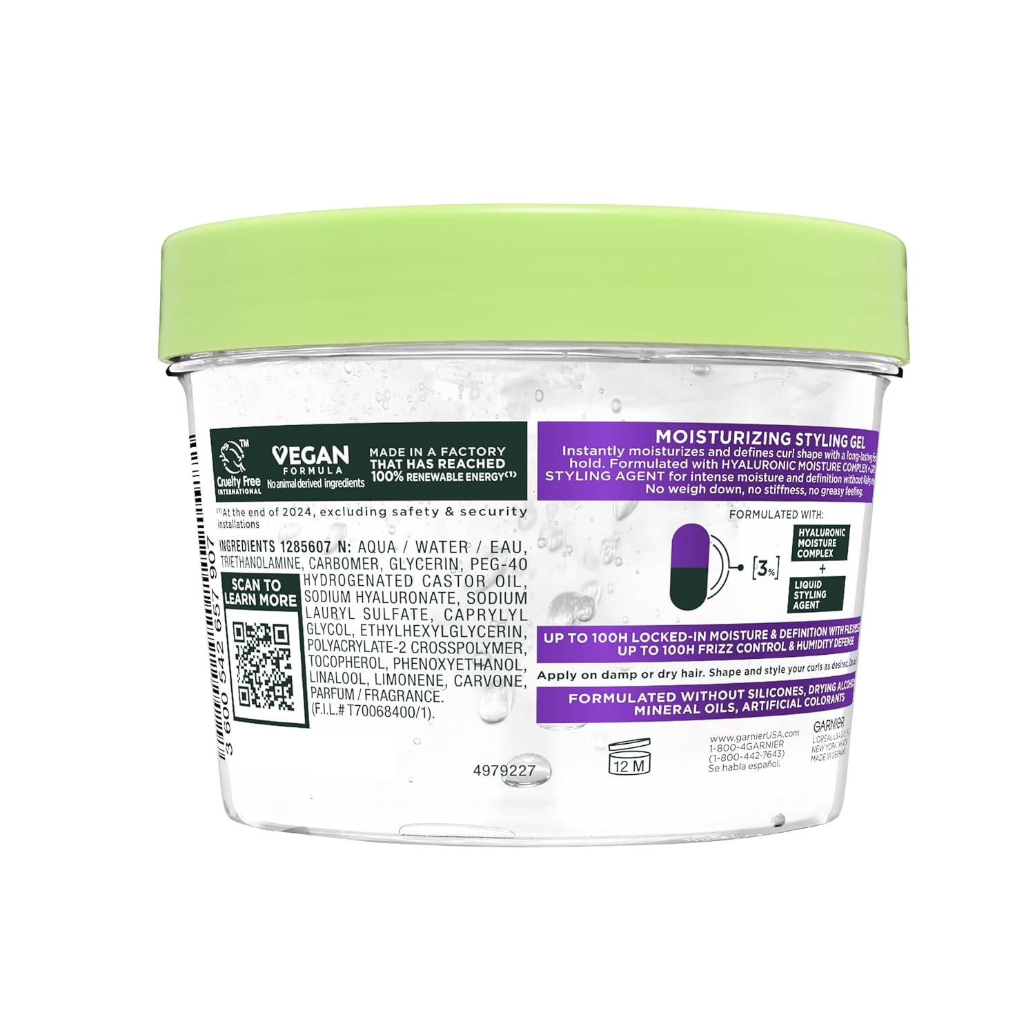 Garnier Fructis Flexi Hold Curls Gel – Pampering Mother's Day Gift for Mom with Curly Hair, 100-Hour Moisture Gel 12.5 Fl Oz