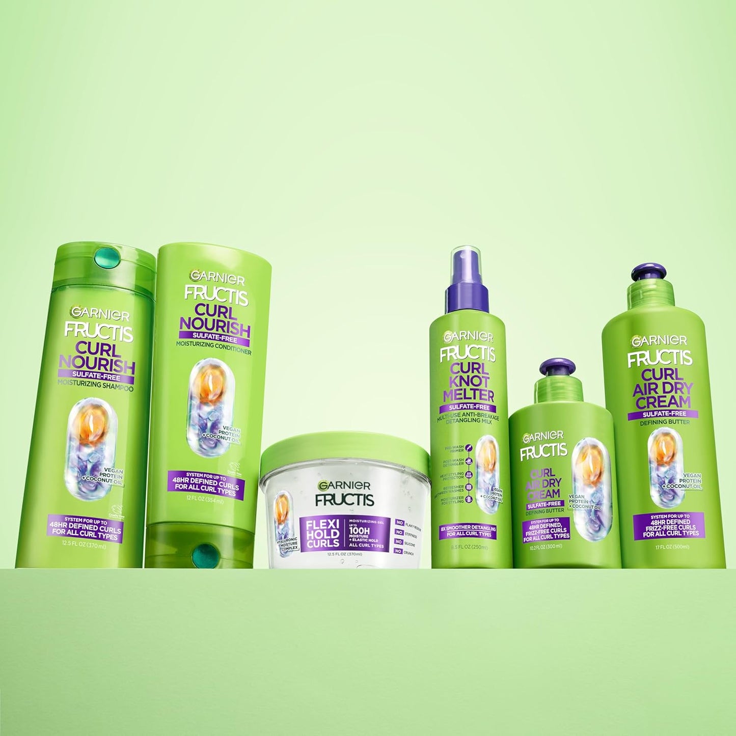 Garnier Fructis Flexi Hold Curls Gel – Pampering Mother's Day Gift for Mom with Curly Hair, 100-Hour Moisture Gel 12.5 Fl Oz