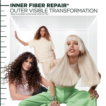 Garnier Fructis Hair Filler Inner Fiber Cream — Clean, Multi-Step Bond Repair for Intentional Hair Care, 10.1 Fl Oz