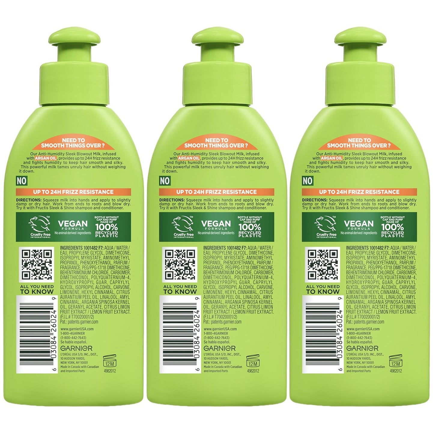 Garnier Fructis Luxury Smoothing Milk – Elevated Frizz Control with Nourishing Argan Oil Infusion