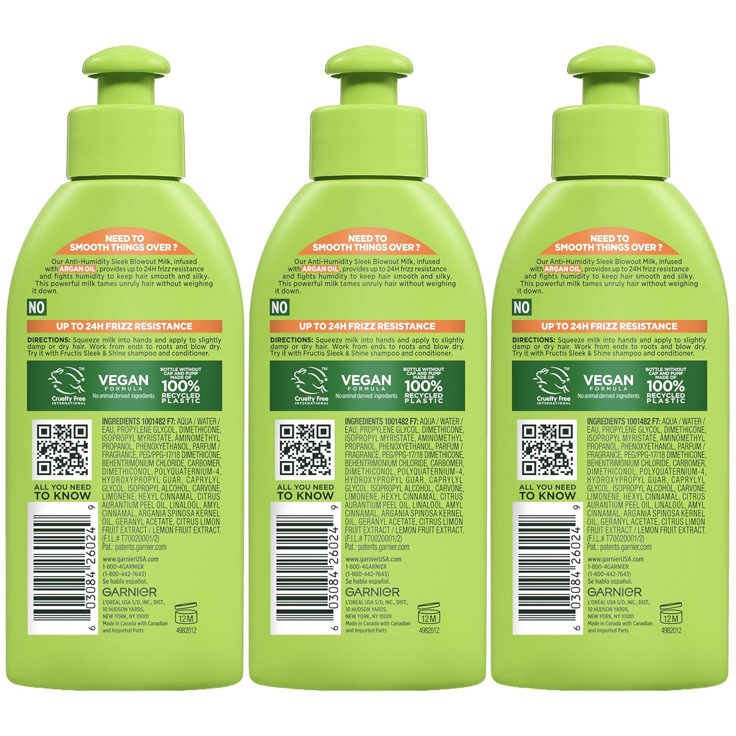 Garnier Fructis Luxury Smoothing Milk – Elevated Frizz Control with Nourishing Argan Oil Infusion