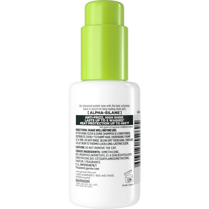 Garnier Fructis Sleek and Shine Sleek and Stay Hair Serum – Paraben and Phthalate-Free Heat Protectant for Frizzy, Dry Hair