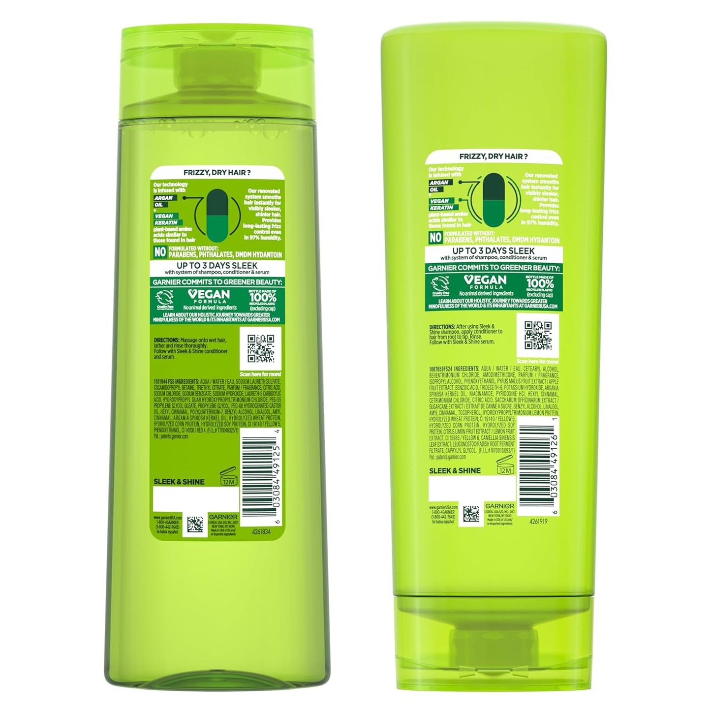 Garnier Fructis Sleek & Shine Kit – Housewarming Gift for Her, Travel-Size Frizz Control Bundle