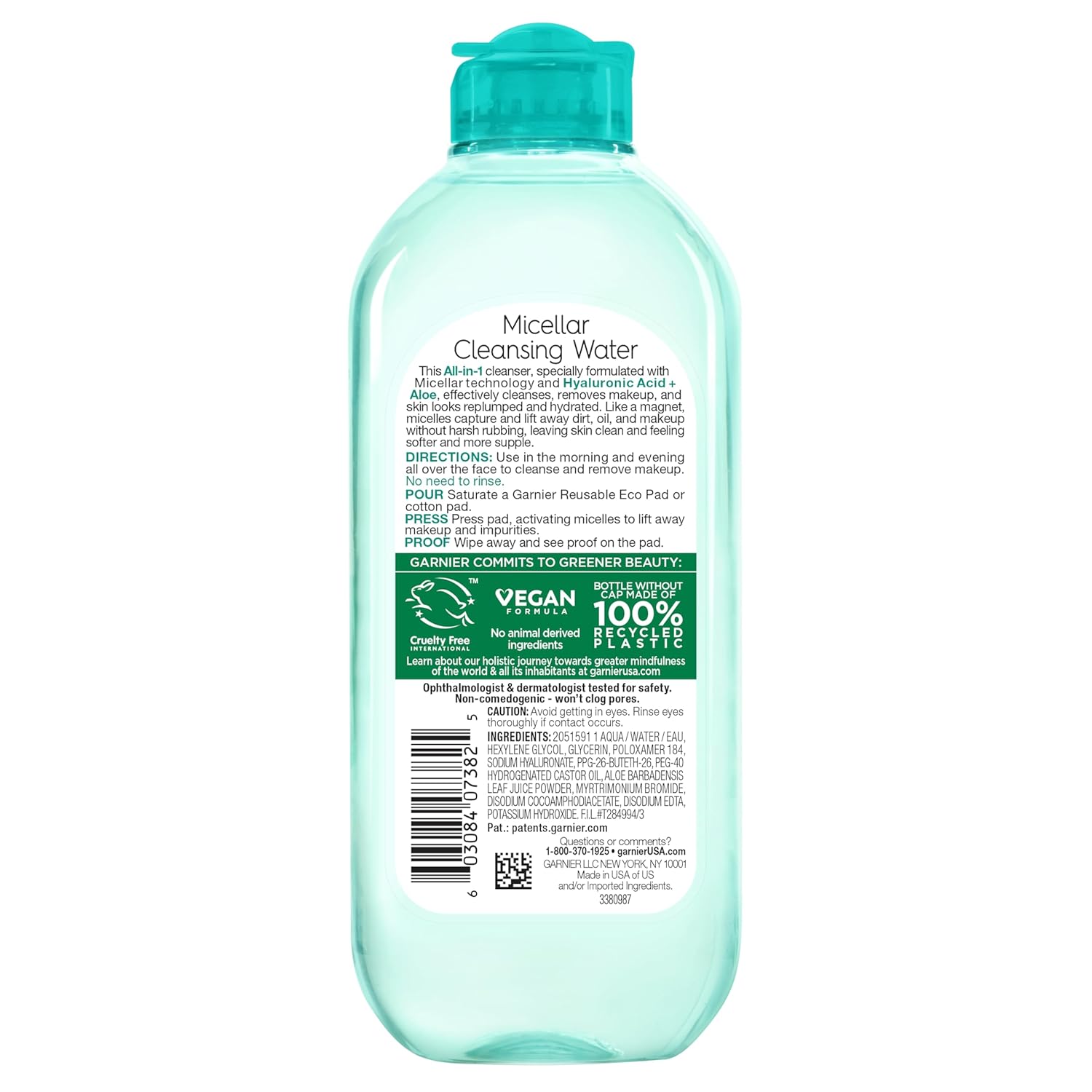 Garnier Hyaluronic Micellar Cleansing Water – Minimalist Skincare Staple for Neutral-Toned Vanities, Fragrance-Free and Cruelty-Free
