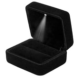 Velvet Ring Box with LED Light – Anniversary Dinner Ring Reveal Box, Romantic Jewelry Gift for Her