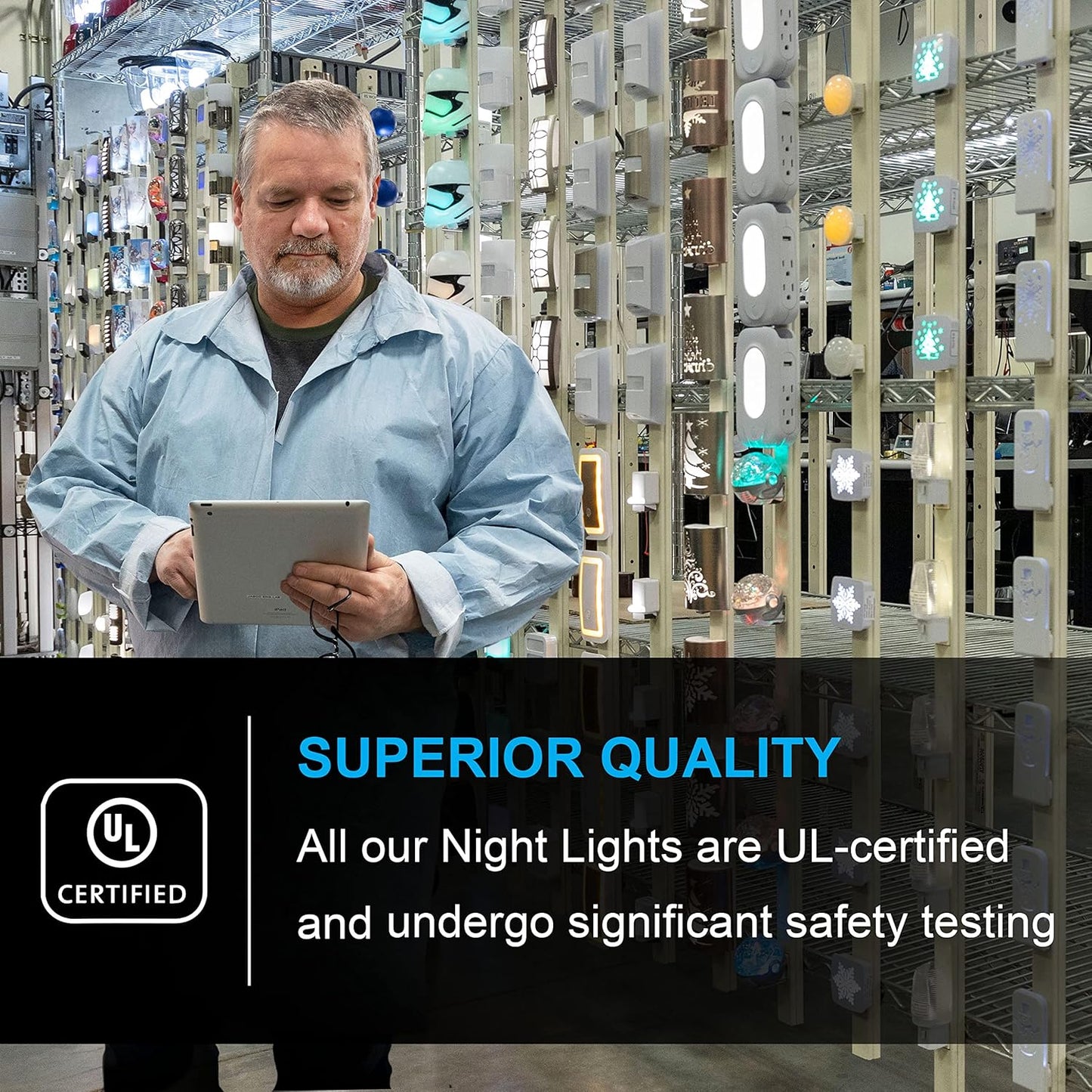 GE LED Night Light – Sleek Glossy White Plug-in for Cozy Bedroom and Living Room Ambiance