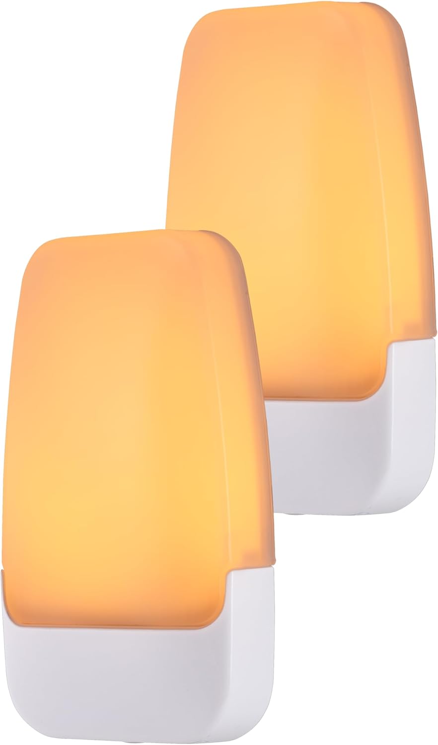 GE Sleeplite Night Light – Glossy White Plug In Accent Light for Cozy Bedroom Décor, 2 Pack
