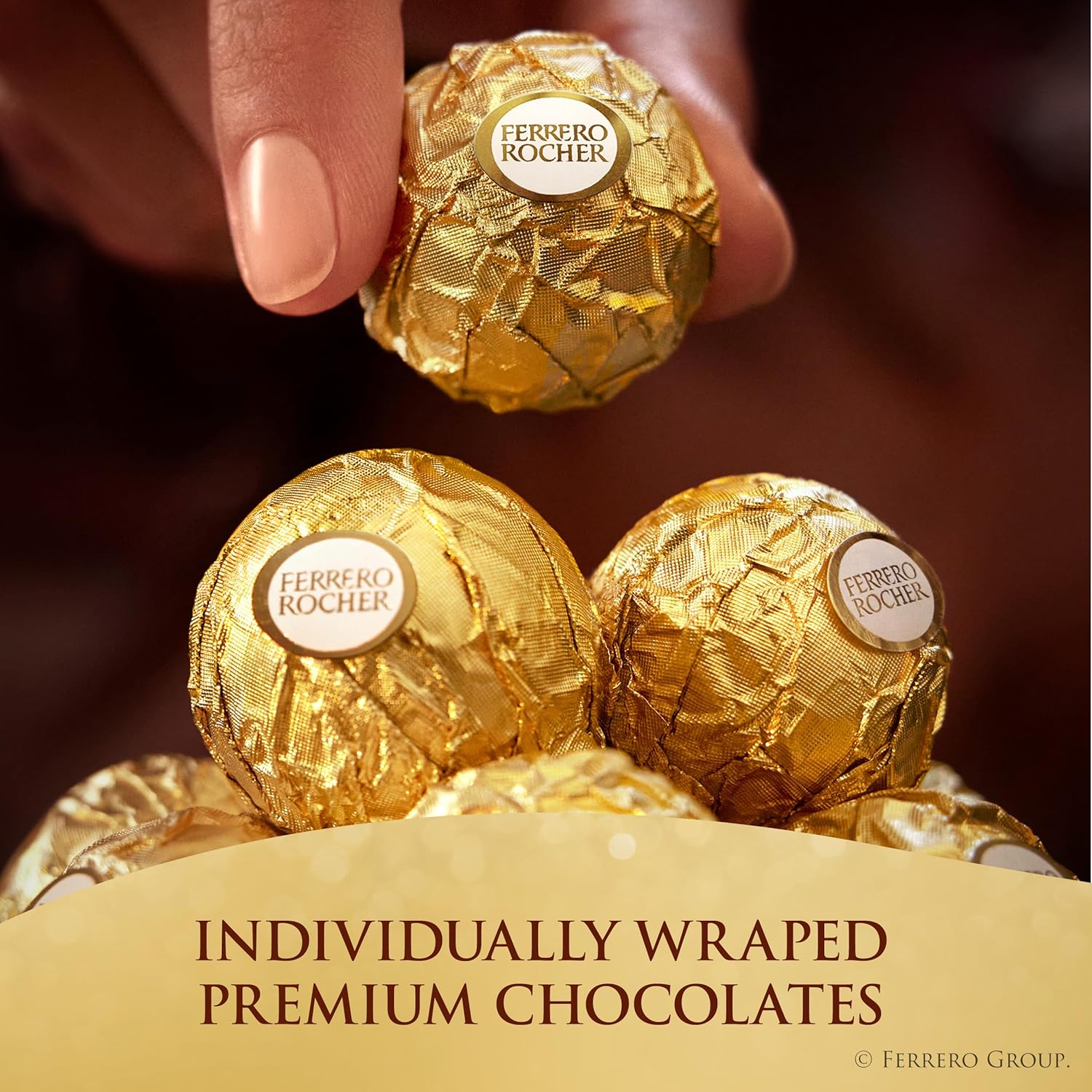gently roasted hazelnut pieces coating the exterior