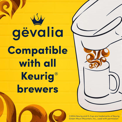 Gevalia Caramel Macchiato K-Cup Pods with Froth Packets – Calming After Dinner Coffee Dessert for Wind Down Rituals, 6 ct