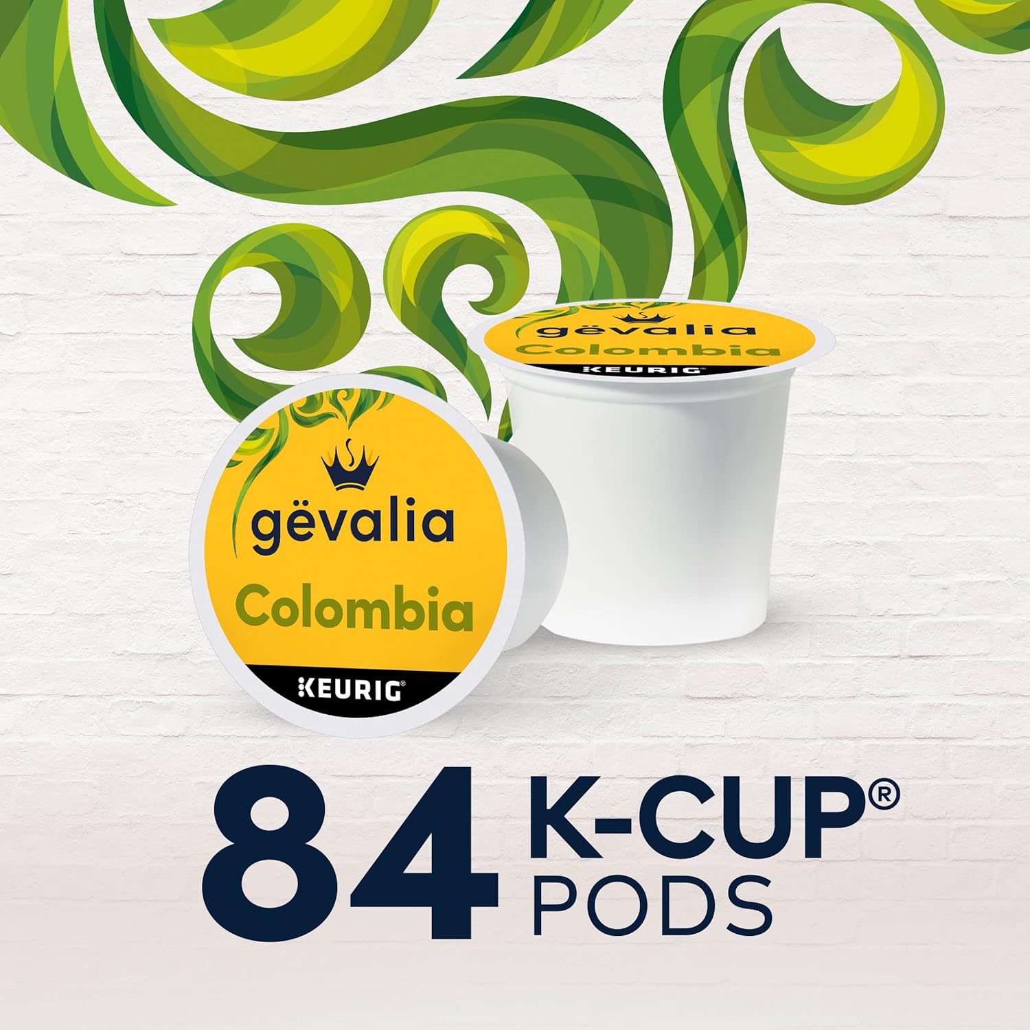 Gevalia Colombia K-Cup Coffee Pods – Calming Medium Roast Brew for Home Office Wellness and Low Carb Living, 84 ct Box