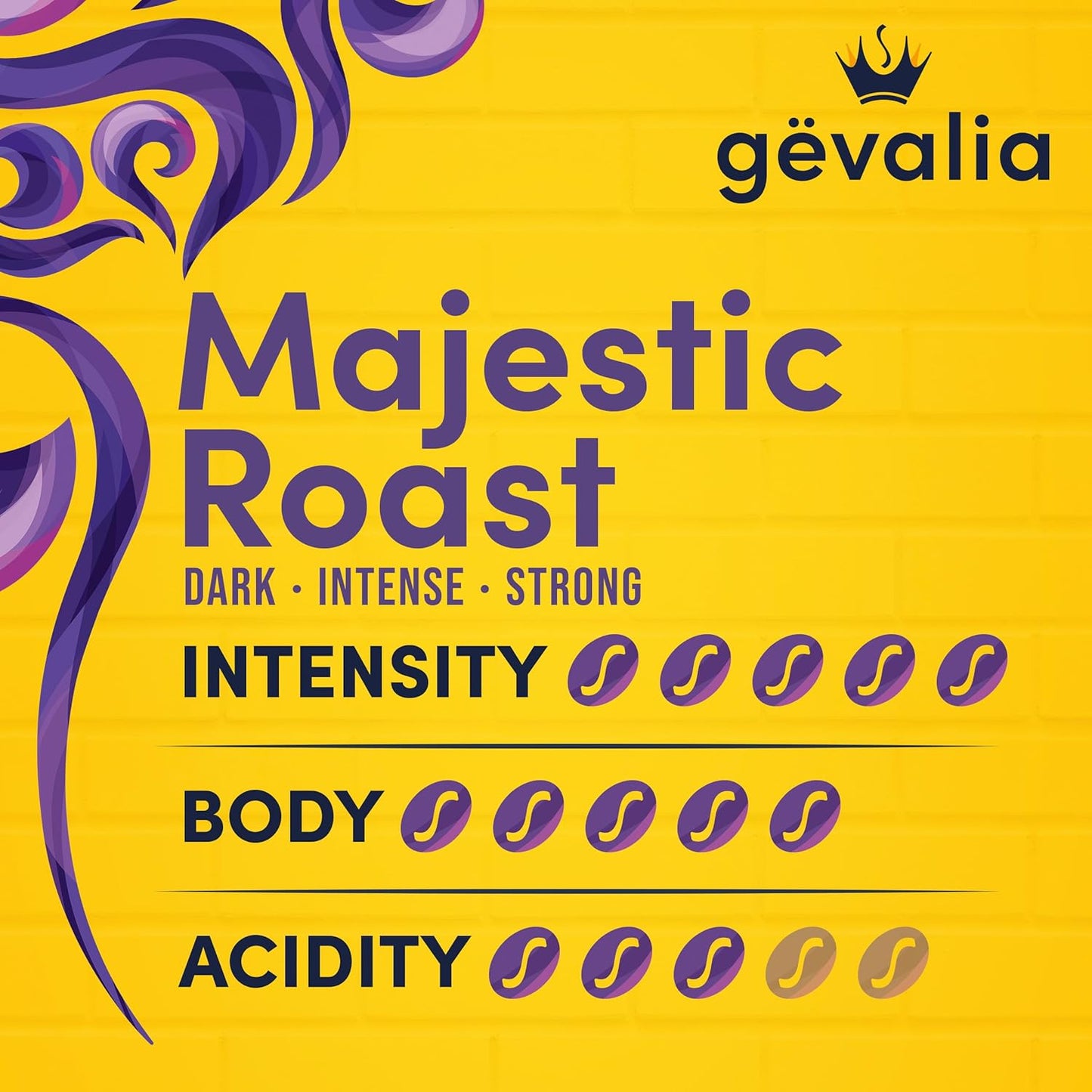 Gevalia Majestic Roast K-Cup Coffee Pods – Mindful Morning Ritual, Smooth Yet Bold Dark Roast for Calm Focused Starts