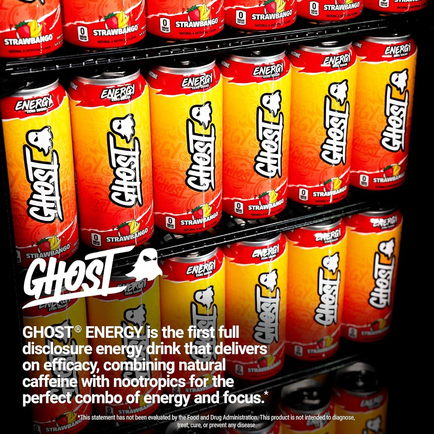 GHOST Energy Drink - Gym Bag Ready Pre-Workout Cans for Outdoor Training, Hiking, and Beach Day, 200mg Natural Caffeine