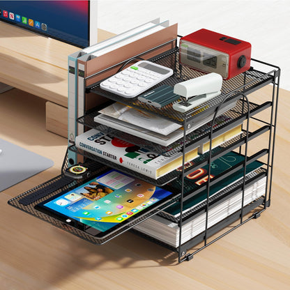 gianotter 6-Tier Document Organizer with Magazine Slot – Gift-Ready Storage for Students and Teachers