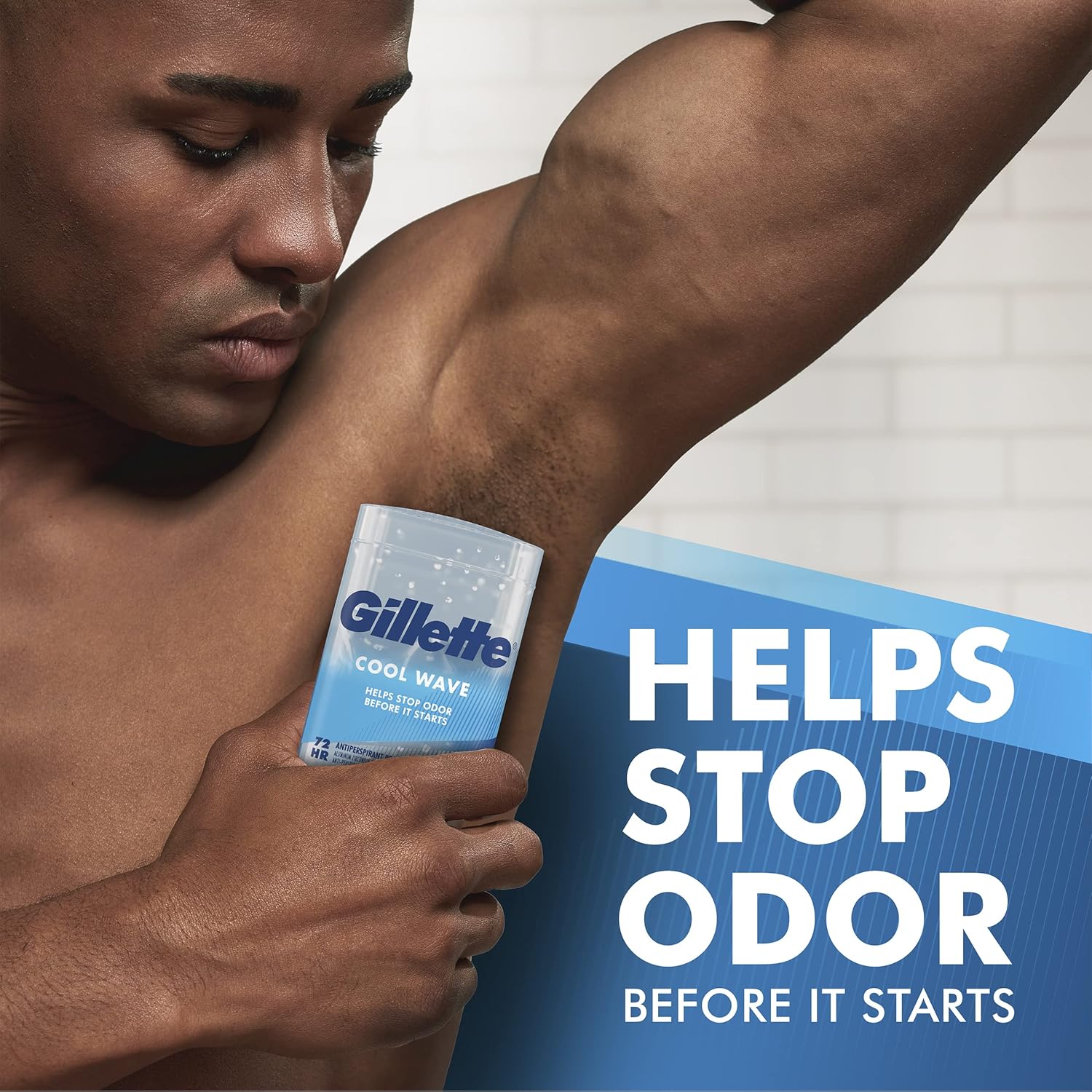 Gillette 72hr Clinical Strength Antiperspirant for Men, Cool Wave Clear Gel, Skin Safe Prescription Equivalent Sweat Blocking Without a Doctor Visit (Pack of 4)