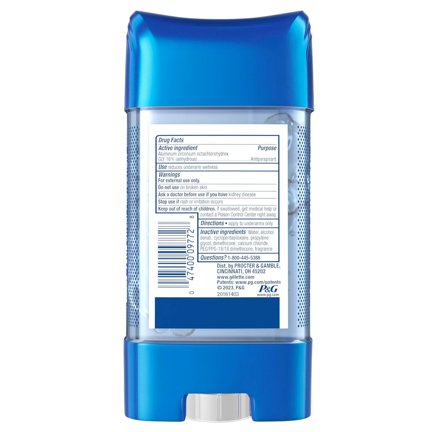 Gillette Antiperspirant and Deodorant for Men – Travel-Sized Gym Bag Essential, 72-Hour Clear Gel