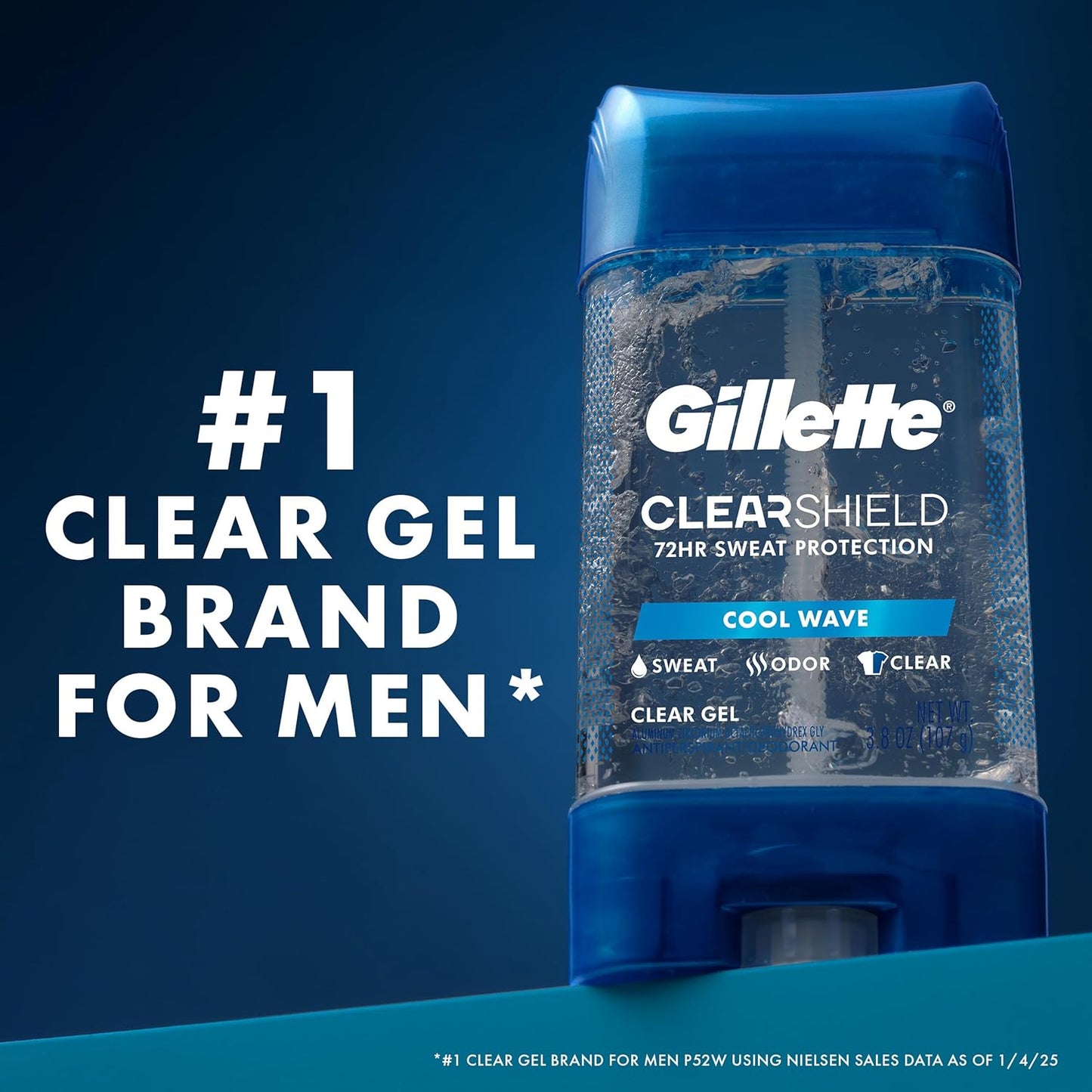 Gillette Antiperspirant and Deodorant for Men – Travel-Sized Gym Bag Essential, 72-Hour Clear Gel