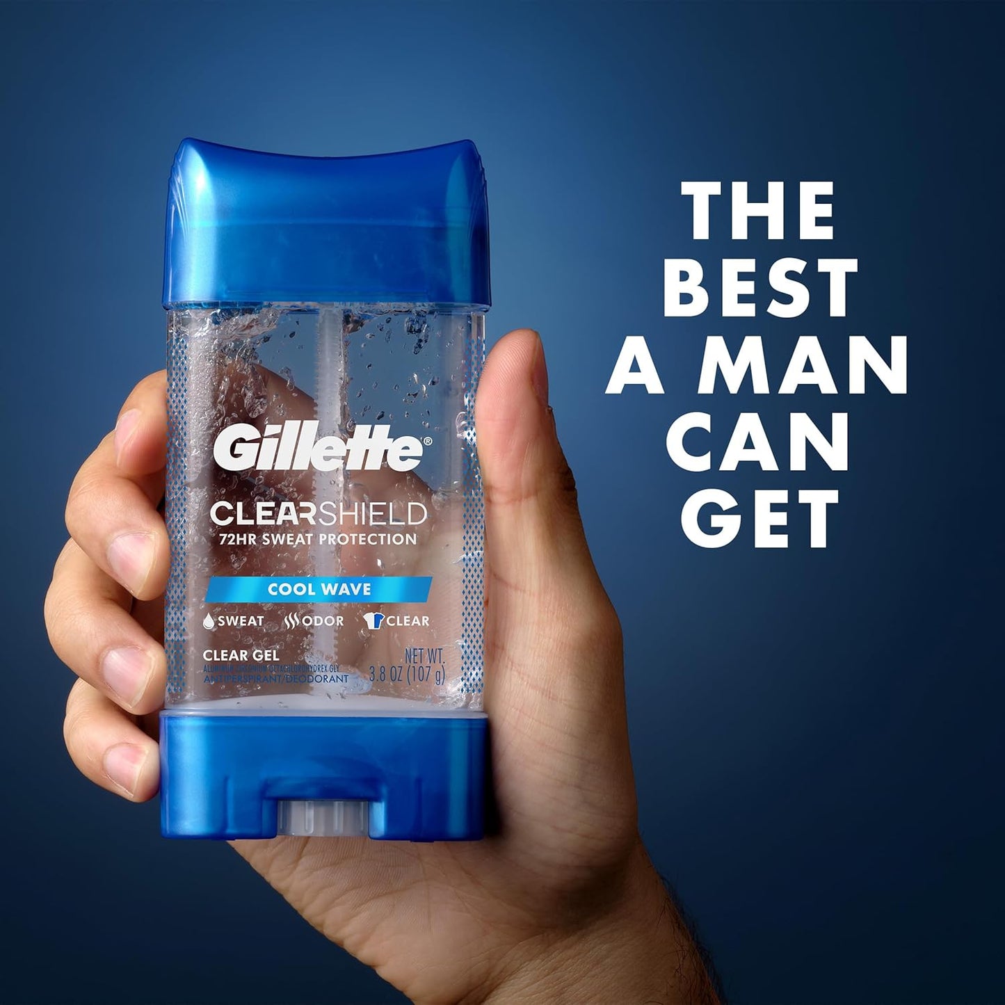 Gillette Antiperspirant and Deodorant for Men – Travel-Sized Gym Bag Essential, 72-Hour Clear Gel