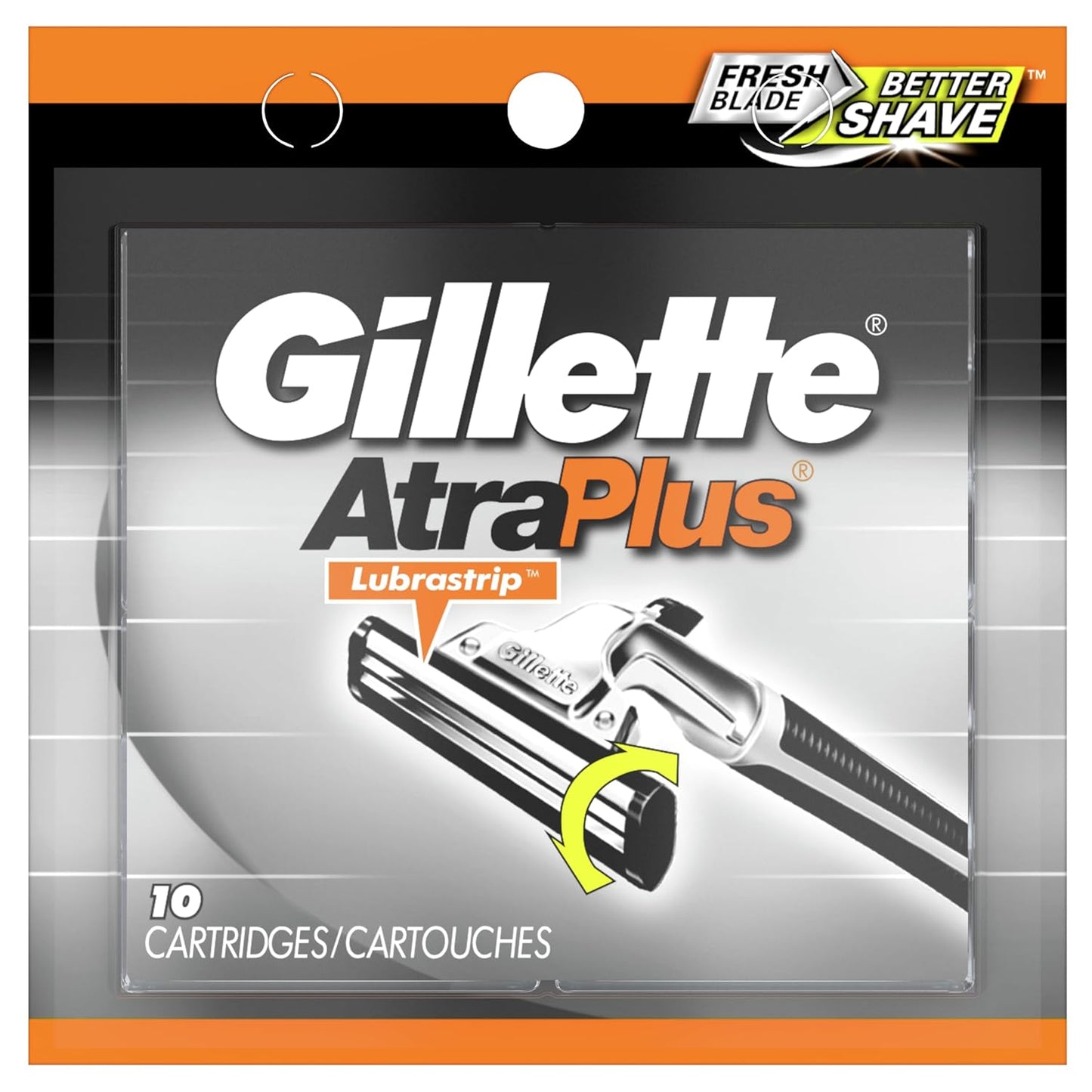 Gillette Atra Cartridge Refills, 10-Count – Gentle Lubricated Blades for Skin Comfort