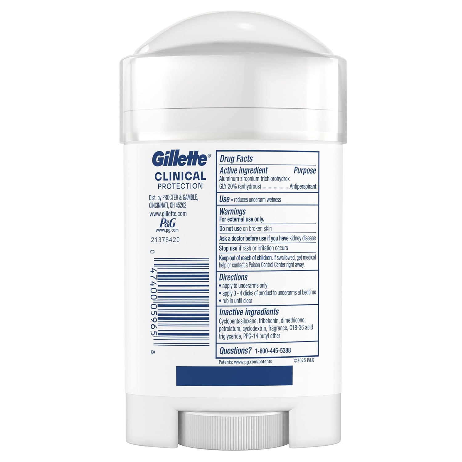 Gillette Clinical Antiperspirant and Deodorant for Men – Trail and Gym Locker Room Ready, 100-Hour Clinical Strength
