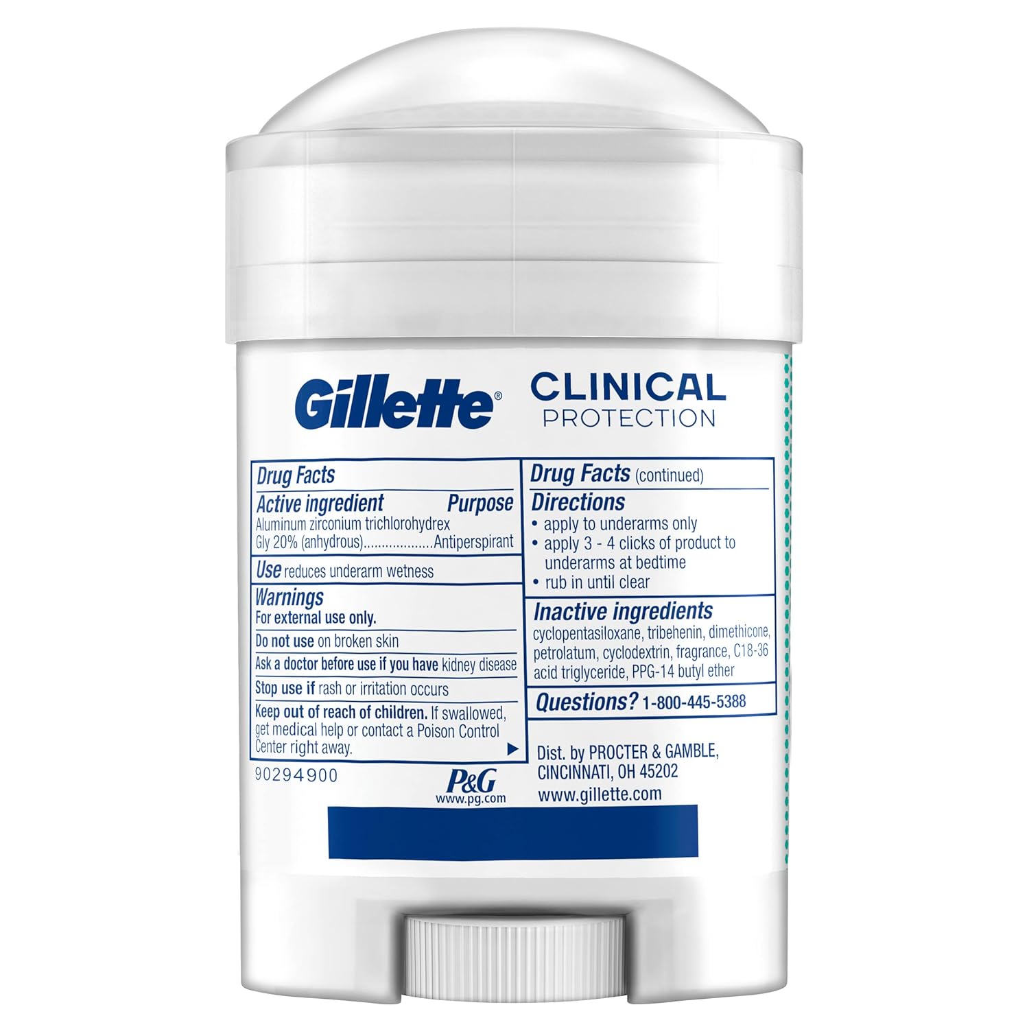 Gillette Clinical Antiperspirant for Men – Streamlined Grooming Cabinet, One-Step Sweat and Odor Control