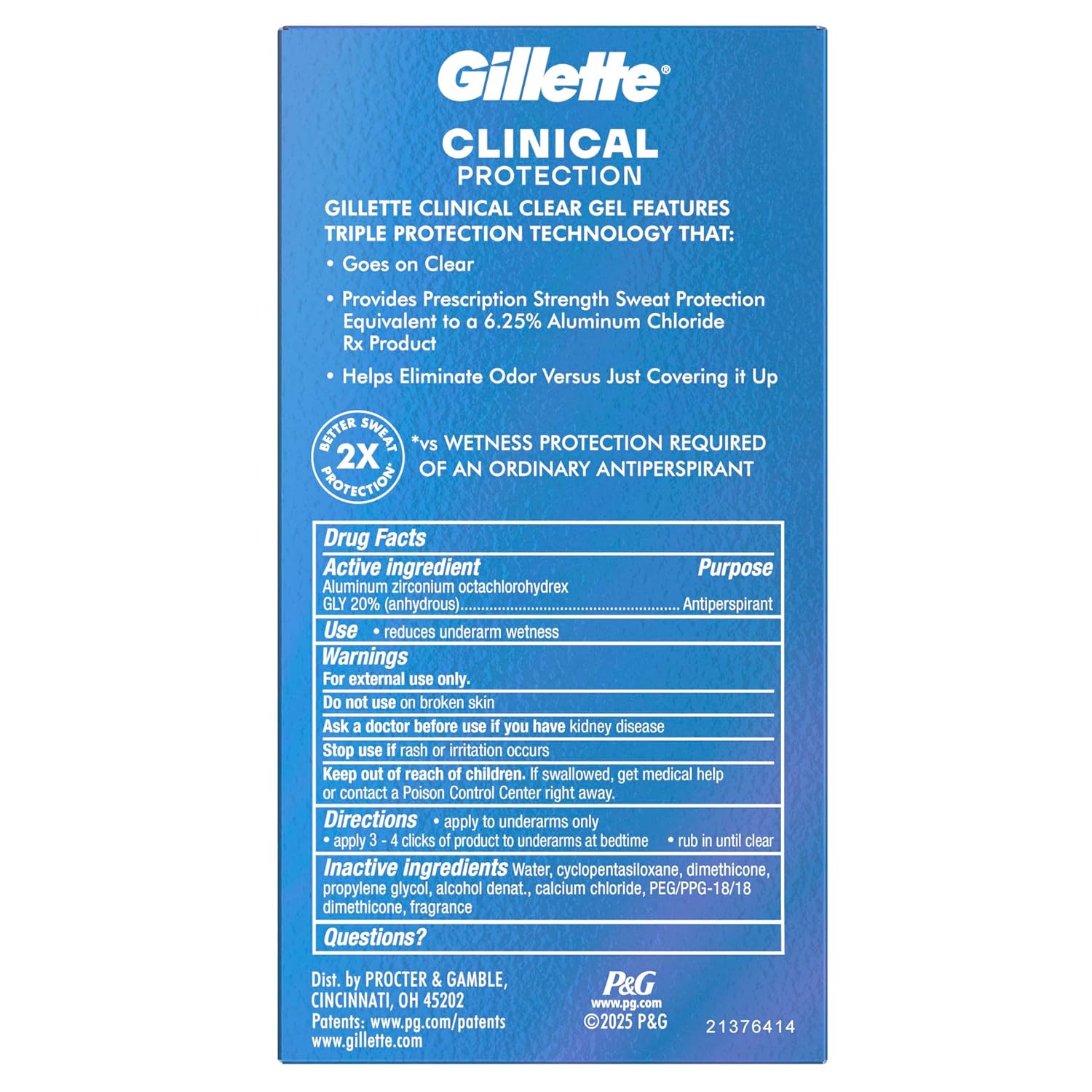 Gillette Clinical Men's Deodorant – Clinical-Strength Sweat Control for Mindful Morning Routines