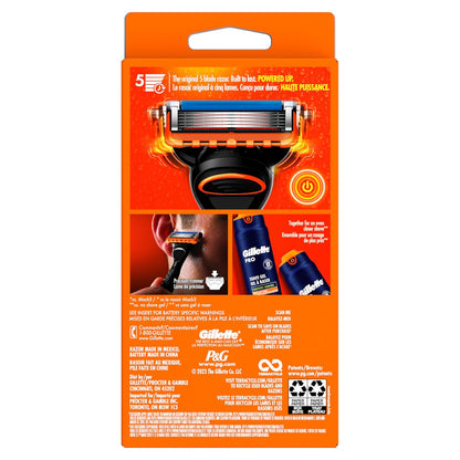 Gillette Fusion5 Power Razor for Men – Travel-Ready Battery Shaver for Hotel and Gym Bag Use