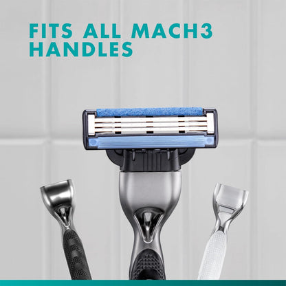 Gillette Mach3 Travel Razor – Durable Stainless Steel Handle for Gym Bags and Weekend Trips, 2 Refills