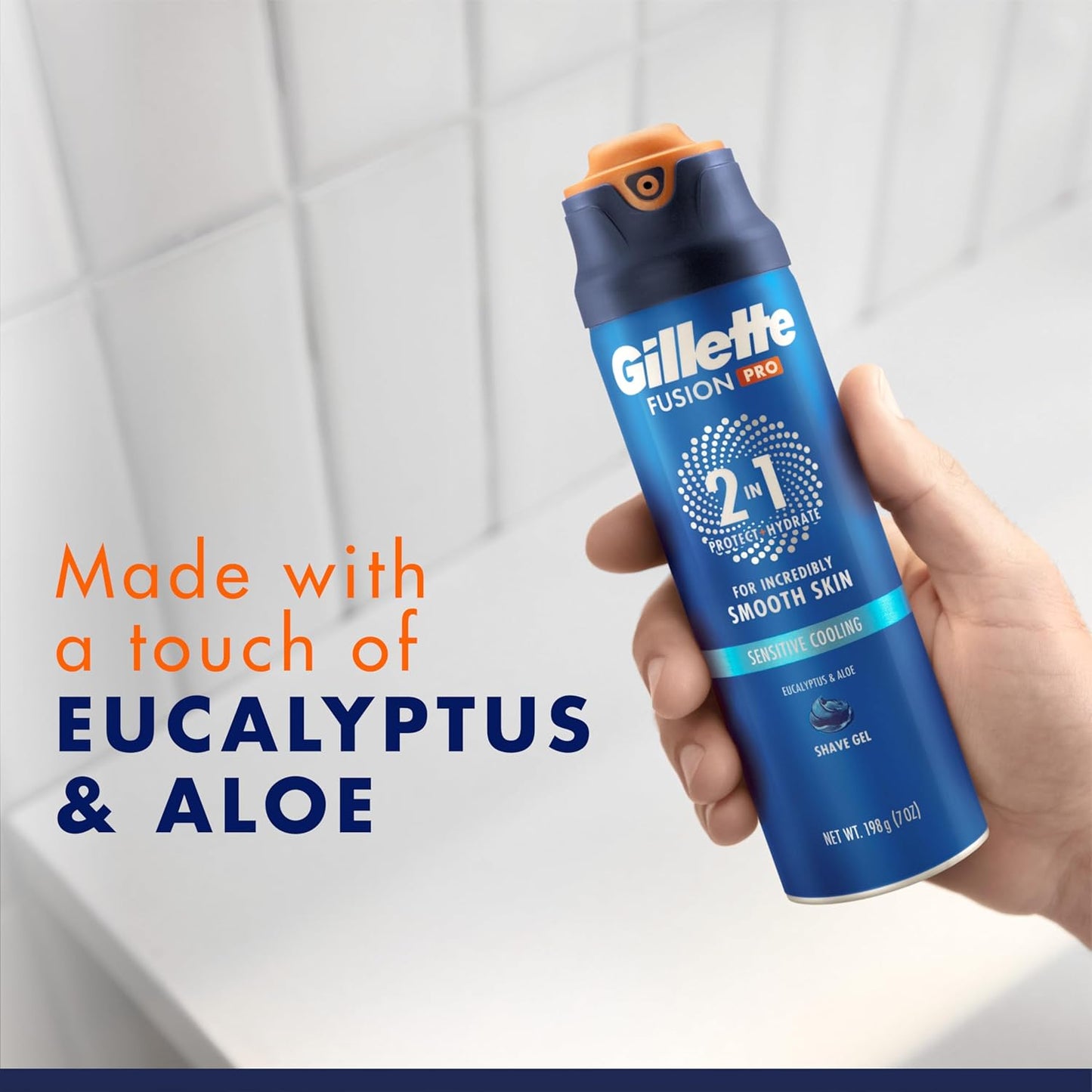 Gillette PRO Shaving Gel – Practical Grooming Gift for Him, 7oz ProGlide Sensitive Skin
