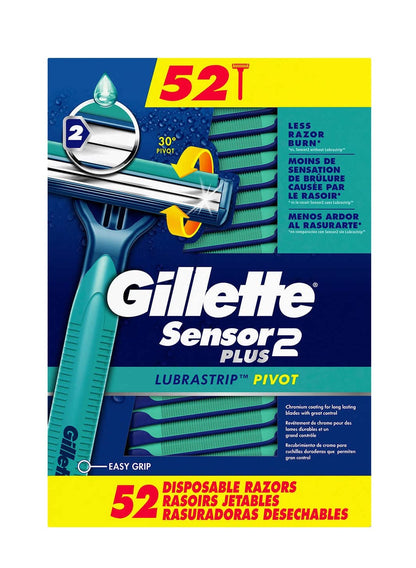 Gillette Sensor2 Plus Bulk Razors (52 Count) – Streamline Your Daily Grooming Routine
