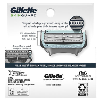 Gillette SkinGuard Blades for Men – Soothing Morning Shave Ritual, 8 Refill Cartridges for Sensitive Skin