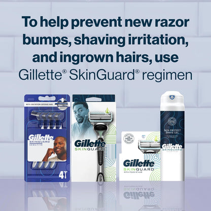 Gillette SkinGuard Blades for Men – Soothing Morning Shave Ritual, 8 Refill Cartridges for Sensitive Skin
