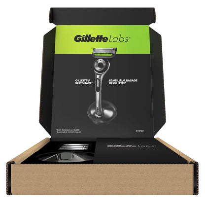 GilletteLabs Men's Shaving System with Built-In Exfoliation – Grooming Routine for Sensitive Skin Care