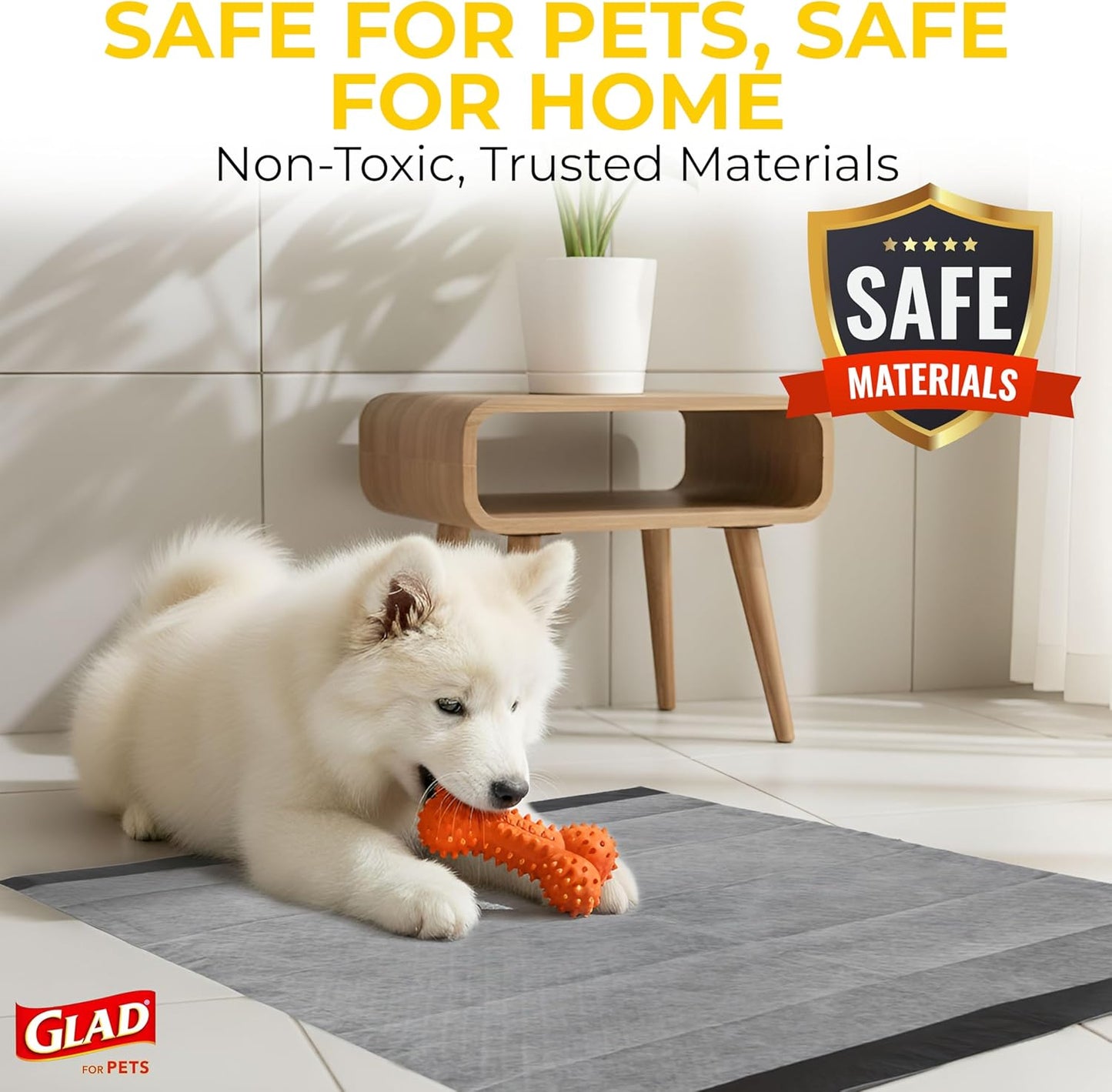 Glad for Pets Black Charcoal Puppy Pads - Thoughtful Gift for Senior Dog Owners, Anti-Microbial 30 Count