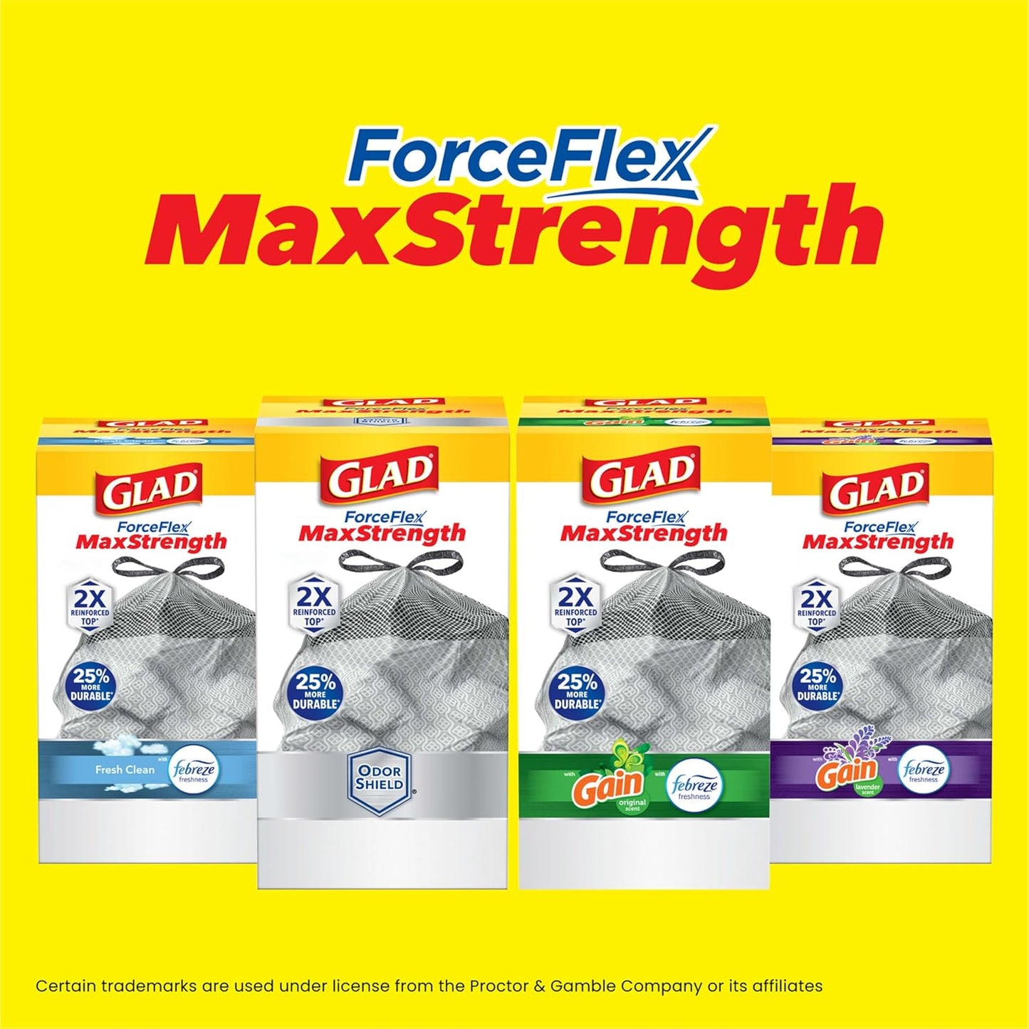 Glad ForceFlex MaxStrength XL Drawstring Trash Bags 20 Gallon, Fresh Clean Scented Liners to Neutralize Food and Pet Odors, 80 Count