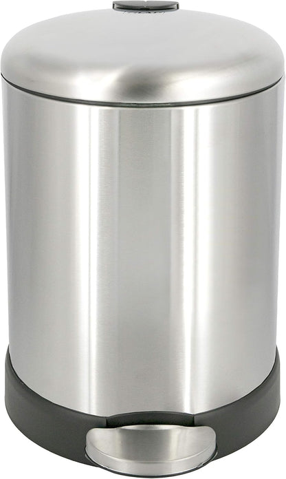 Glad Small Hands-Free Garbage Can – Compact Metal Waste Basket for Desk-Side Use During Remote Work