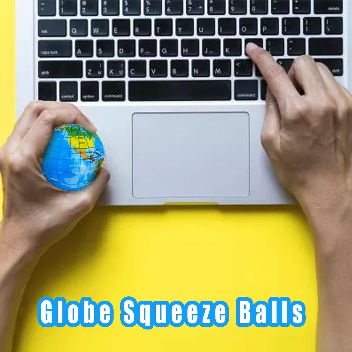 Globe Squad Mini Foam World Map Stress Balls – Safe Squeeze Toy for Kids' Bedroom and Playroom, 24 Pack